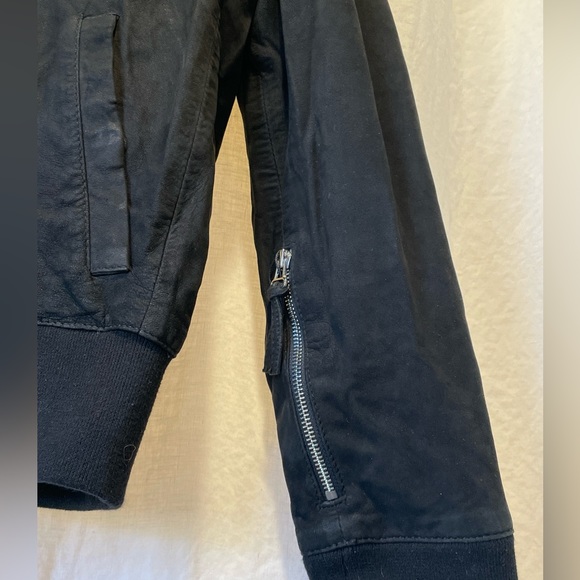 Boda Skins Sheep Skin Leather Suede Bomber Jacket - Picture 4 of 10